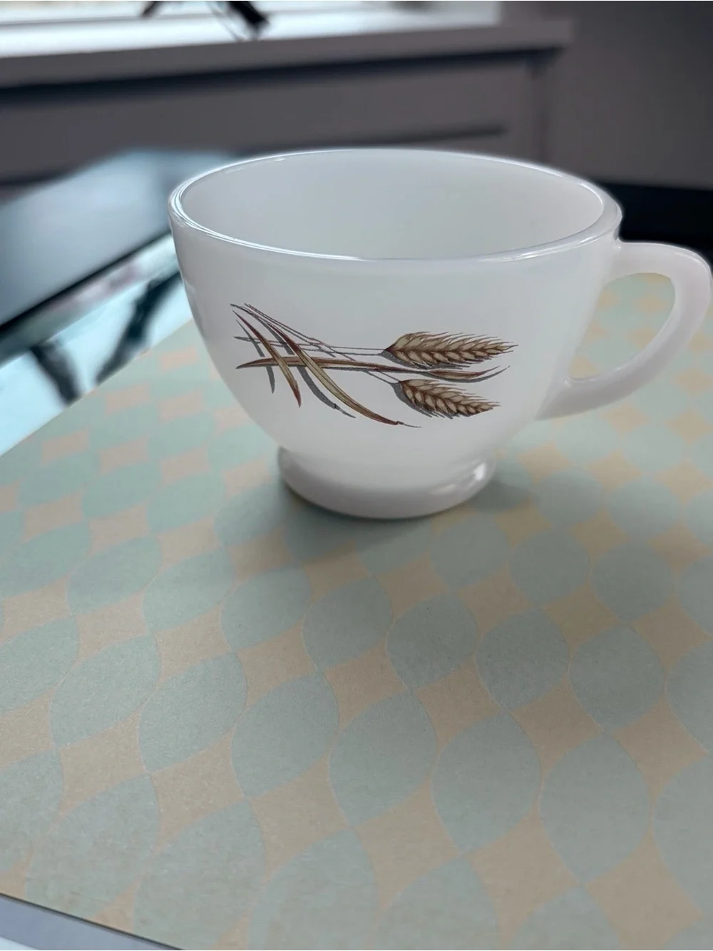 Vintage Anchor Hocking Milk Glass Tea/coffee Cups (5) - Golden Wheat  MidCentury